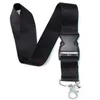 10st Popular Solid Black Neck Lanyard Strap Badge ID Löstagbar nyckelring Cell Holder New229a