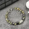 Link Armbänder Mode Stress Relief Armreifen Hip Hop 8mm Perlen Kette Obsidian Malachit Armband Tigerauge Armband Schmuck