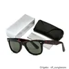 Wayfarer Luxury Square Sunglasses Men Men Acetate Frame with Ray Glass Lenses Sun Glases for Male U73t