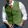 Men's Vests Tweed Suit Business for Men Waistcoat Vest Groomman Wedding Brwon Black Grey Jacket 231012