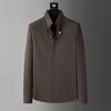 2023 Fashion Metal Pin Decoration Shirts Men High Quality Striped Casual Business Dress Shirt Long Sleeve Social Party Blouse