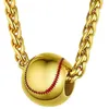 Pendentif Colliers Mode Baseball Pour Garçons Hommes Rond Creux Dangle Chaîne Collier Sport Bijoux Cadeaux