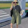 Damesshorts Koreaanse mode zomer groene overalls cargobroek vintage jarretel jumpsuit voor dames meisje strandfeest streetwear