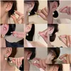 Stud 925 Sier Needle Pearl Earrings For Women Simple Love Shaped Diamond Fashion Versatile Temperament New Jewelry Earrings Dhz8T