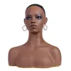 USA Entrepôt Livraison gratuite 2 PCS/LOT noir femelle PVC cheveux mannequin stand en vente mannequin tête usine pour affichage de perruque