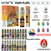 Frankrike Tyskland USA Warehouse Original 7000 Puffs Bar Disponible Vape E Cigarettvape Pen Penning Laddningsbar luftflöde Justerbar 15 ml 20 smaker Gorillas 20 Färg