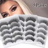 Falska ögonfransar 5 Par 3D False Eyelashes Natural With Thick Eyelash Extensions Reusable Makeup Mjuk och lätt att bära 231012