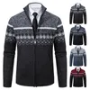 Men's Tracksuits Cardigan Sweater Men 2023 Autumn Spring Wool Cashmere Turtleneck Jacket Fashion Striped Y2K Korean Fleece Warm Zipper Coat 231013