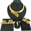 Wedding Jewelry Sets Latest Copper Material Choker Necklace Simple Style Fashion Woman Brazilian Gold Plated Set FHK15383 231012