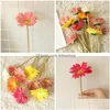 Fiori decorativi Sposa Bouquet Matrimonio artificiale Gerbera Margherita di seta per Natale Decorazione festa fai da te Girasole finto Dhf0F