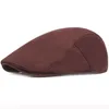 HT3100 Берет для мужчин и женщин, винтажная шляпа художника, однотонная однотонная регулируемая беретная кепка, хлопковая кепка в стиле ретро, газетчик Ivy Flat287J