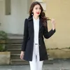 Kvinnors dike rockar koreanska mode vindbrytare kvinnor avvisar krage elegant kontors slitage kappa kvinna avslappnad enkel bröst svart jacka