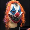 Maschere per feste Maschere per feste Maschera spaventosa di Halloween Lattice Faccia da clown Wry Fl Horror Masquerade Consegna a domicilio Giardino domestico Forniture festive Dhsl Dhgot