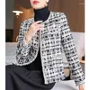 Abiti da donna Tessuto di alta qualità Formale Donna Blazer Giacche Cappotto Autunno Inverno Professionale Ol Business Abbigliamento da lavoro Capispalla da ufficio per donna{category}