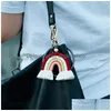 Porte-clés tissé à la main arc-en-ciel gland porte-clés sac de mode accroche porte-clés bijoux volonté et bijoux Dh5Ir