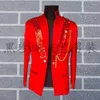 Men's Suits Men Designs Masculino Homme Terno Stage Costumes For Singers Sequin Blazer Dance Jacket Style Dress Black White Red