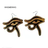 Boucles d'oreilles géométriques en bois naturel découpées au Laser, oeil d'horus néfertiti, egypte, afrique, bohême, bijoux à faire soi-même, 12222