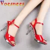 Dress Shoes Summer Candy Color Patent Leather Sandals Buckle Straps Platform Peep Toe Thin Women Crystal Heel 10cn High Sexy Heels 231013
