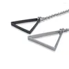 Pendentif Colliers Punk Triangle pour hommes garçon géométrique carré en acier inoxydable collier mode mâle bijoux cadeau