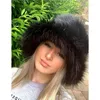 Bérets femmes fourrure pêcheur chapeau couleur unie casquette d'hiver Chic seau pour Streetwear Po accessoires chapeaux vêtements de mode en plein air