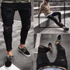 Hommes Pieds Pantalon Zip Noir Skinny Jeans Mâle Designer Ripped Denim Jean Casual Coton Stretch Mâles Slim Fit High Street pour Mens257H