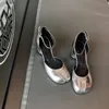 Dress Shoes 2023 Fashion Tabi Ninja WomenRound Split Toe Shallow Thick Heel Sandals Single Mid Mary Janes Female Pumps 231013