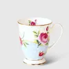 Mugs Bone China Coffee Mug Floral Flower Painting Breakfast Milk Cup Luxury Gold Rim Ceramic Goblet Gift for Friends Water Drinkware 231013