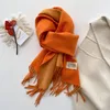 新しい両面ソリッドカラー人工カシミアスカーフ女性冬の韓国スタイル太い暖かいスカーフ学生カップルビブショール