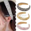 New 2023 Crystal Pearls Sponge Hairband Women Fashion Wide Elegant Headbands Hair Band Girls Hair Accessories Headwear