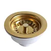 Drains Drains Sink Strainer Removable Filter Basket Shower Basin Drainer Gold 114mm Steel Ball Bowl Body Kitchen Bathroom Accessories 231013