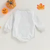 Rompers 0710 Lioraitiin 018m Urodzone chłopcy i dziewczęta bluza Halloween Bodysuit Dyniowa czaszka Bodysuit 231013