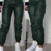 Calças femininas capris mulheres longas calças de carga 2023 tendências de rua personalizadas bolso design algemado pu calças de couro outono inverno cintura alta 231012