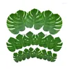 Decorative Flowers 12Pcs/Lot Green Artificial Monstera Palm Leaves For Tropical Hawaiian Theme Party Decoration Wedding Birthday Dhasl