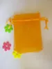 Bolsas de jóias 50pcs 25/35cm laranja organza saco de presente embalagem sacos de exibição bolsa de cordão para pulseiras/colar mini fio