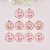 Charms Mix 10st/Pack Round Bee Flower for Earring Halsbandsmycken DIY Making 9 13mm