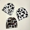 Ball Caps Ins Japanese Autumn Winter Women Warm Skull Hat Student Lovely Leopard Cow Print Men Knitted Beanie Cap Bonnet Gorras