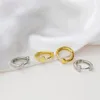 Стильные Т-образные серьги-кольца для женщин, стерлинговое серебро 925 пробы, обручи с буквами, 2 цвета, ювелирные изделия для пирсинга ушей Huggie260y