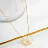 Collier ras du cou Simple en acier titane pour femmes, Simple, mode soleil, tendance, personnalité, produit unique, chaîne clavicule, cadeau de fête, 2023