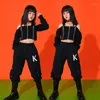 Sahne Giyim Sweatshirt Üstleri Jogger Pants Caz Dans Sokak Giysileri Kızlar Hip Hop Karnaval Amigo Kostüm Giyim Çocuk Mahsul