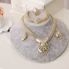 Dubai Gold Jewelry Sets Nigerian Wedding African Beads Crystal Bridal Jewellery Set necklace earrings bracelet ring set269n