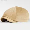 Berets unisex wiosna jesienna zima newsboy Caps Mężczyźni i kobiety ciepły ośmioboczny kapelusz dla mężczyzn detektyw Hats Retro Flat CapSl231106