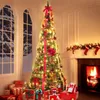 Christmas Decorations Christmas Tree Decor up Xmas Tree 200 Warm Lights 24 Ornaments Red Gold Ribbon 15 Flowers 19 Bows UL Plug Powered 231013