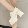 Dress Shoes Women Platform Square HeeLeather l Lace Up Oxford Party Role Play Uniform Fashion High Heels 231013