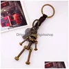 Nyckelringar Punk Moverble Screw Bolt Robot Key Ring Bronze Keychain Bag Hangs Holders Fashion Jewel Will och Jewelry DHMRT