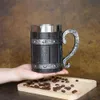 Mugs Stainless Steel Beer Mug Home Shatterproof Bar Decor Retro Viking Coffee Cup Vintage Drinkware Kitchen Supplies 231013
