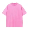 Herr t-skjortor 230g bomull retro basict-skjorta män sommar avslappnad fast färg topp unisex par färgglada överdimensionerade korta ärmskjorta