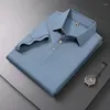 Herrpolos lyxvarumärken Kort ärm Polo Shirt Men Summer Tops Slim Korean Fashion T-Shirt Solid Business Street