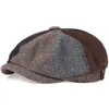 Zimowe męskie newsboy hats beret cap vintage herringbone gatsby tweed szczypty heat