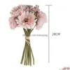 Fleurs décoratives 1 bouquet de fleurs artificielles, entretien facile, pas de flétrissement, pas besoin d'eau, faux réaliste et exquis pour mariage Dhogi