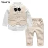 Clothing Sets Top and Top Fashion Autumn Infant Clothing Set Kids Baby Boy Suit Gentleman Wedding Formal Vest Tie Shirt Pant 4Pcs Clothes Sets 231012